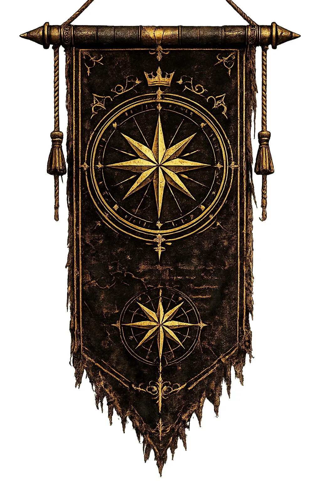 The banner of the Lucent Order: an eight-pointed gold star on black